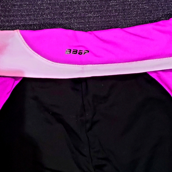 Bebe Sport Black/Orchid/Light Pink Foldover Pants - XS. - Picture 5 of 5